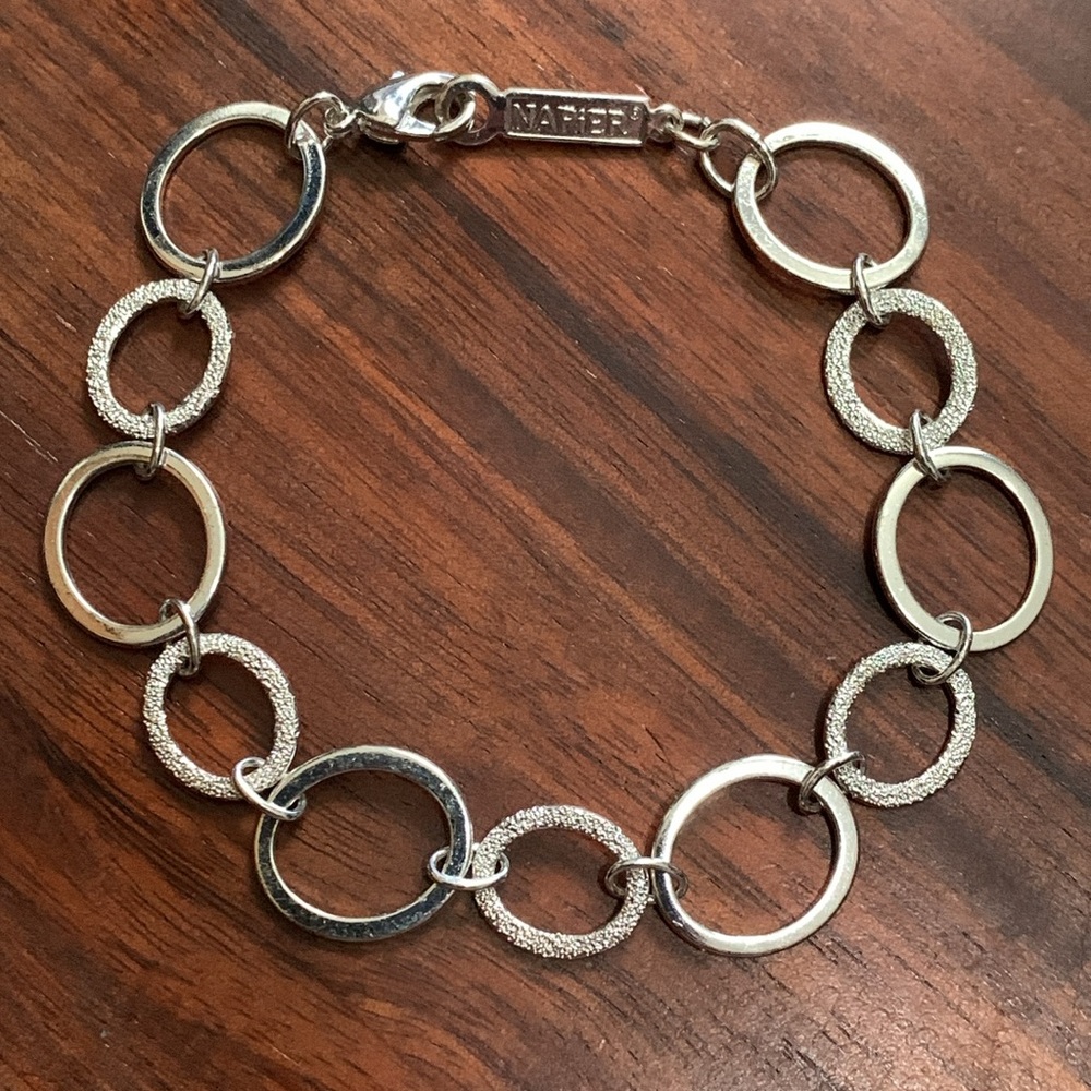 Napier silver tone smooth and textured bracelet